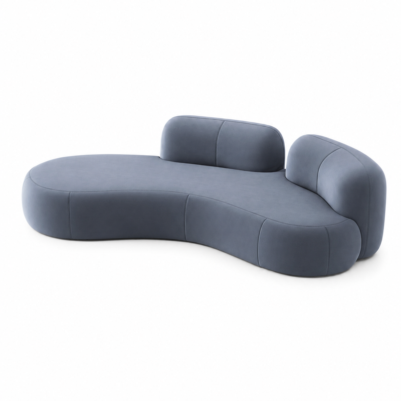 Lauren Modern Curved Japanese Style 4 Seater Sofa