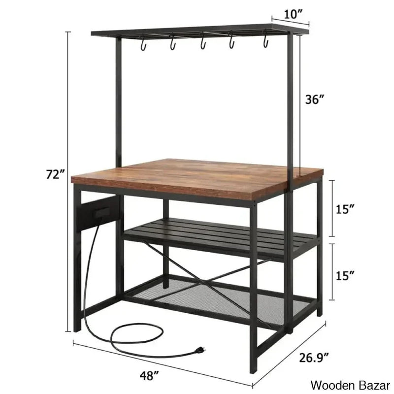 Bretonneux Kitchen Island Kitchen trolley cart cabinet kitchen island with storage