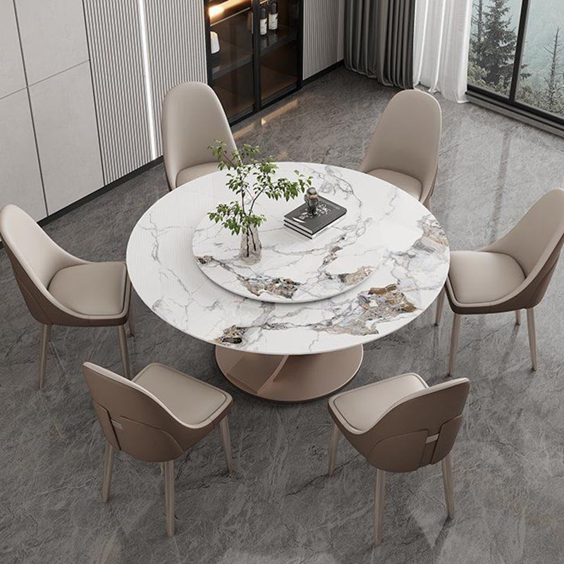 Aakar Modern Metal Round 4 Seater Dining Set
