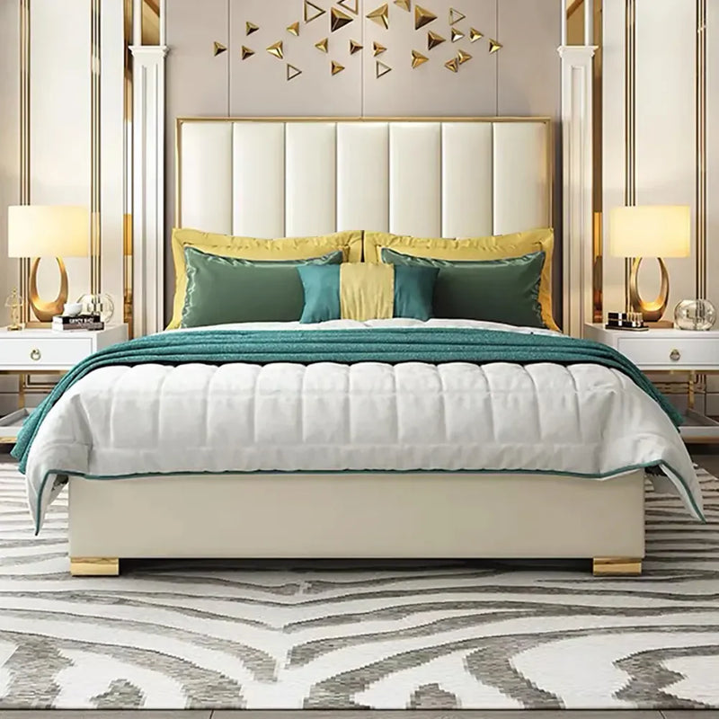 Suave Modern Faux Leather Upholstered Bed