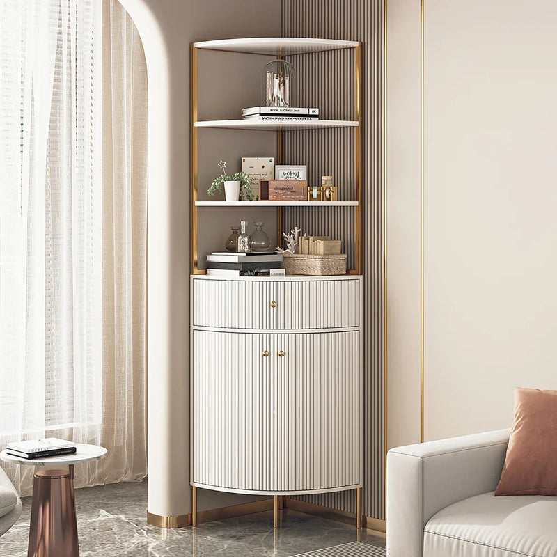 Moya Modern White Corner Bookshelf