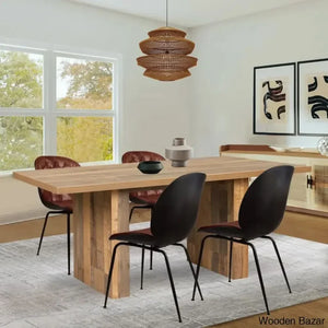 Cady 4 Seater Double Pedestal Dining Table Set - Wooden Empiro Oak