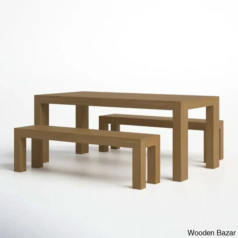 Cady 6 Seater Teak Wood Solid Wood Dining Set - Wooden Empiro