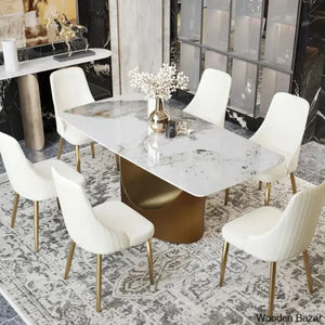 Cage Royal 4 & 6 Seater Stone Top Pedestal Dining Set - Wooden Empiro Seater