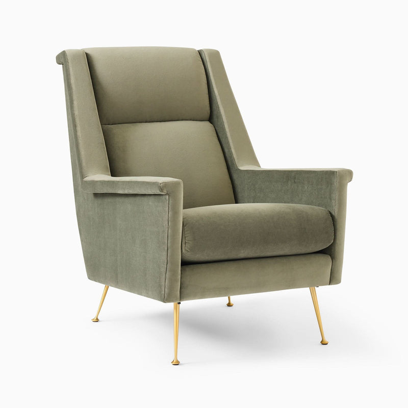Kolerd High-Back Mid-Century Chair - Metal Legs