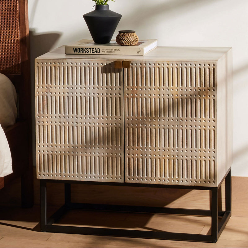 Reuner Carved Bedside table - Wooden Empiro