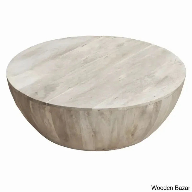 Cassius Solid Wood Single Drum Coffee Table center table