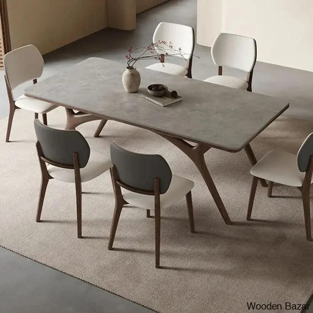 Cavalon New Stylish 6 Seater Dining Table Set - Wooden Empiro 29.52’’H X 62.99’’L 31.49’’W