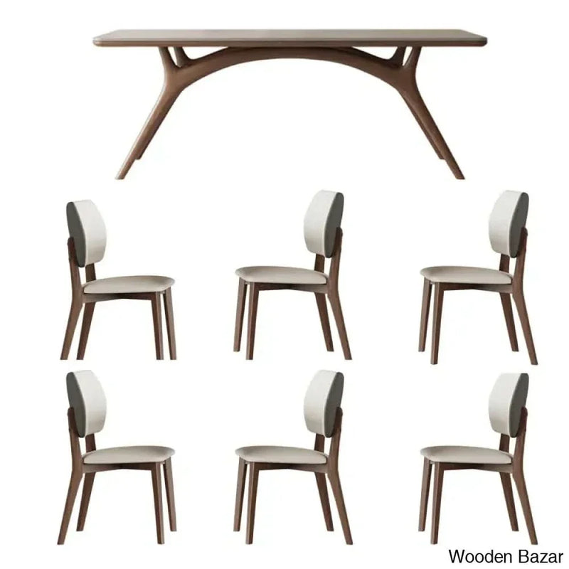 Cavalon New Stylish 6 Seater Dining Table Set - Wooden Empiro