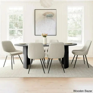Ceder Luxury 6 Seater Dining Table Set - Wooden Empiro Black