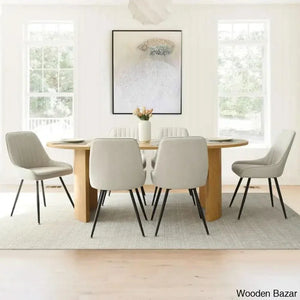Ceder Luxury 6 Seater Dining Table Set - Wooden Empiro Oak