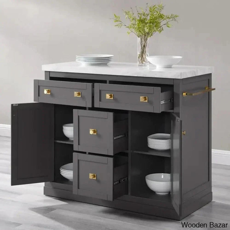 Claire Wood Kitchen Island Kitchen trolley cart cabinet kitchen island with storage