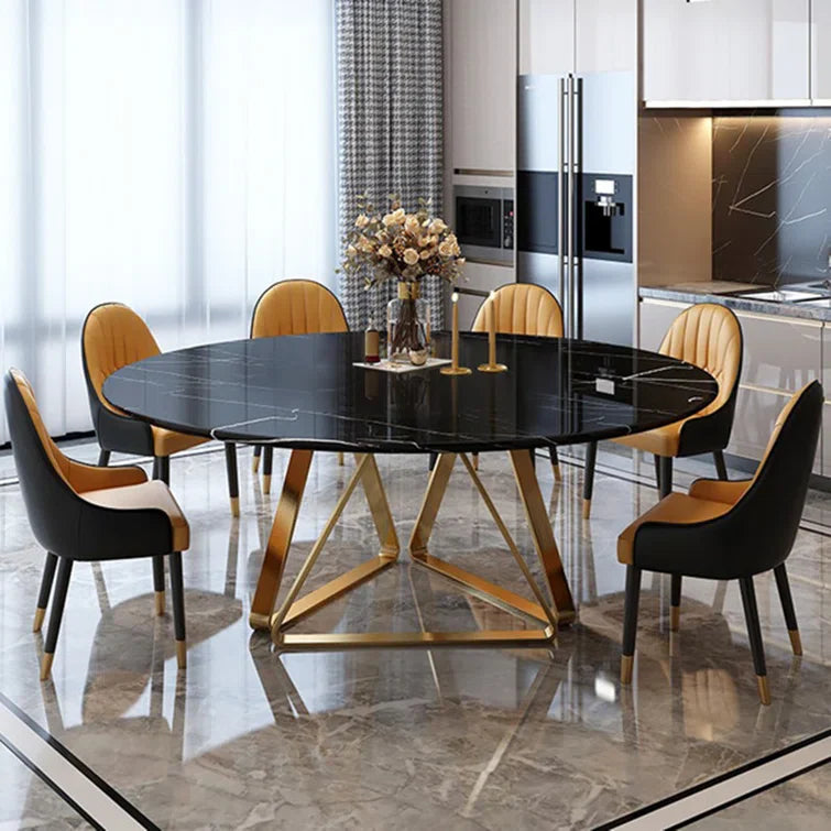 Jaxon Premium Round Table With Black Marble Top