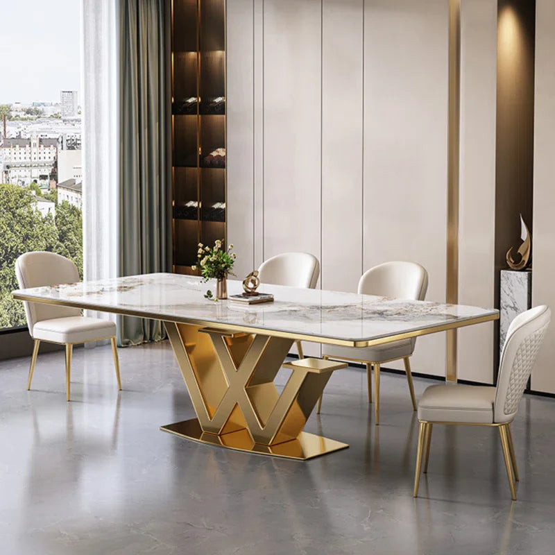 Pedestal Metal Luxury Modern Dining Set  Final Pay