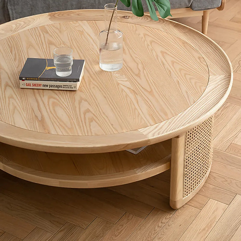 Lime Boho Round Wood Center Table