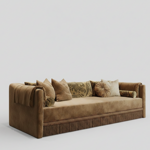 Amber Durbar Daybed — Fringed Lounge, made to order by Wooden Empiro — view 2