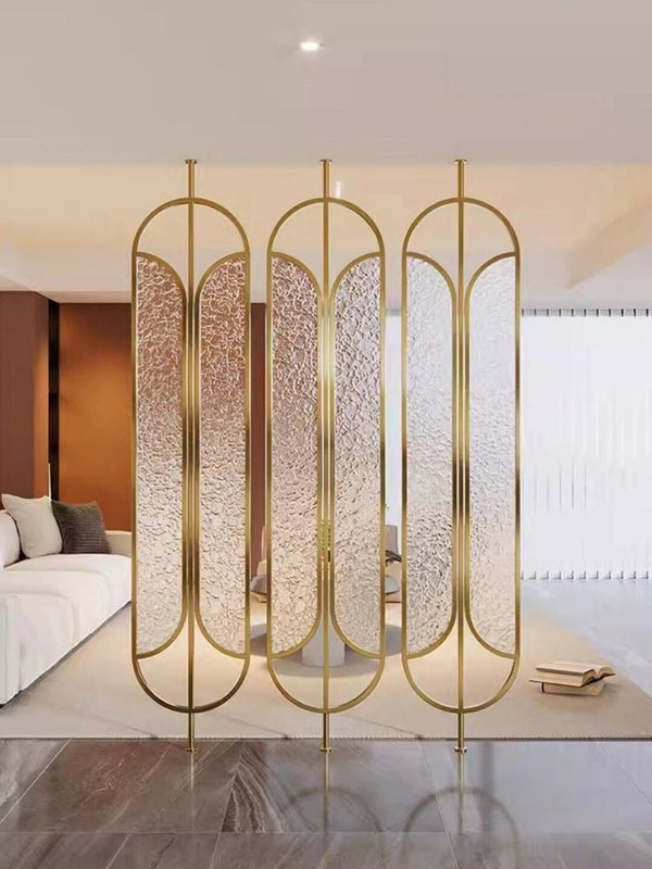 Loral Fluted Glass Metal Partition