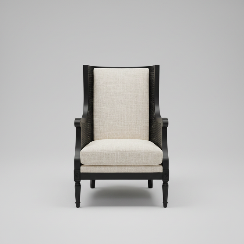 Cane Wingback Chair – detail view