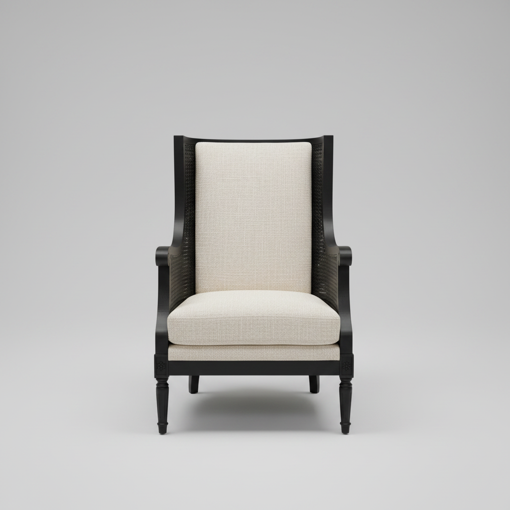 Cane Wingback Chair – detail view