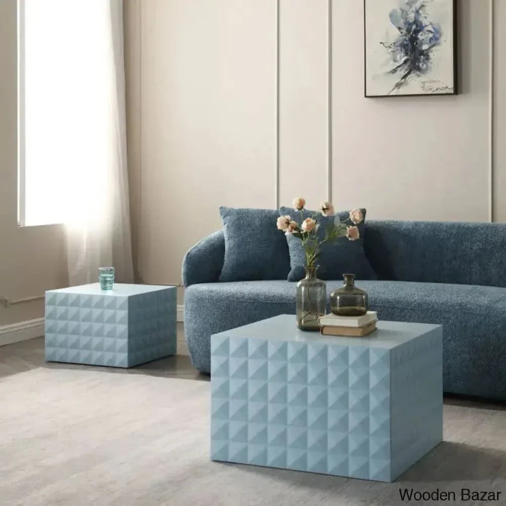 Dakaro Nesting Coffee And Center Table Cocktail Center Blue