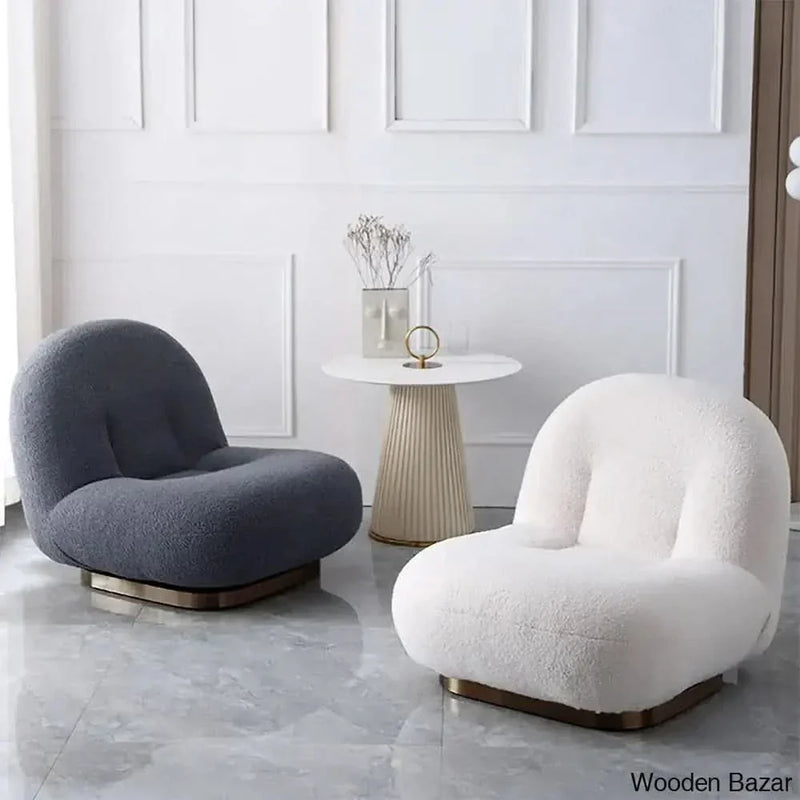 Dark Gray Boucle Floor Sofa Lounge Chair Soft Cushion Single Sleeper
