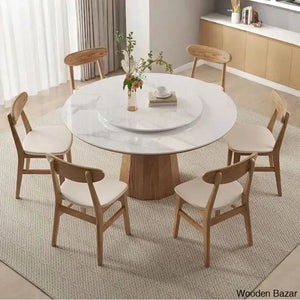Darnell Luxury 4/6/8 Seater Pedestal Dining Set - Wooden Empiro 29.5’’H X 59.1’’L 59.1’’W / 6