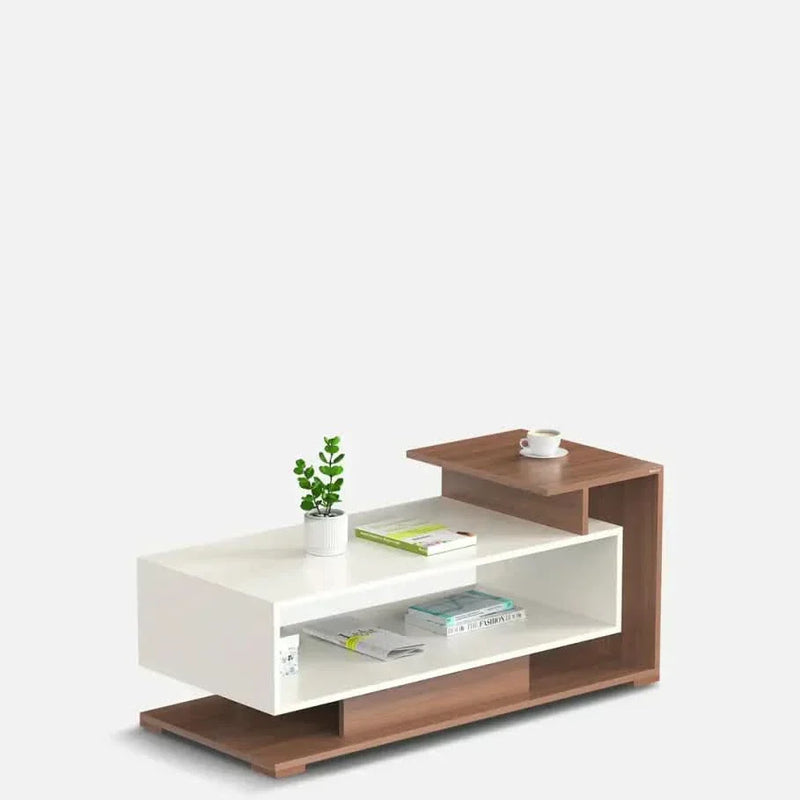 Declove Coffee Table In Walnut & White Finish
