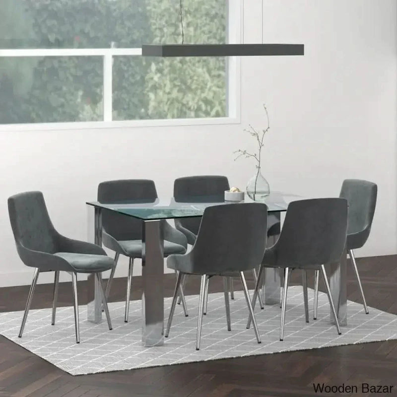 Denver 6 seater Glass Top Dining Set