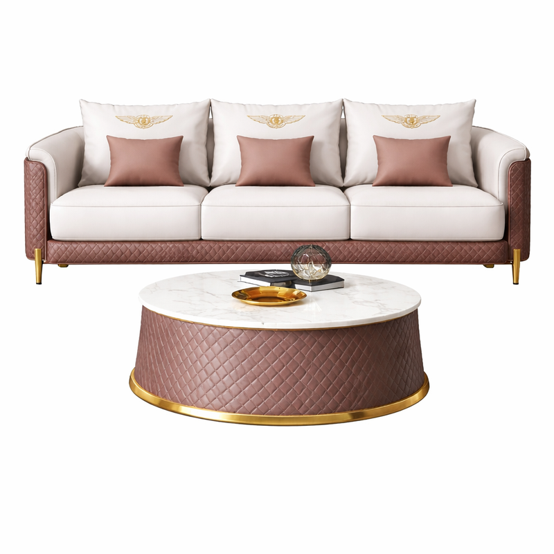 Jace Ultra Modern Luxurious Leather Sofa Set