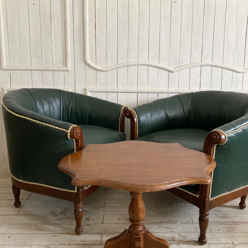Pair of Georgian club chairs~