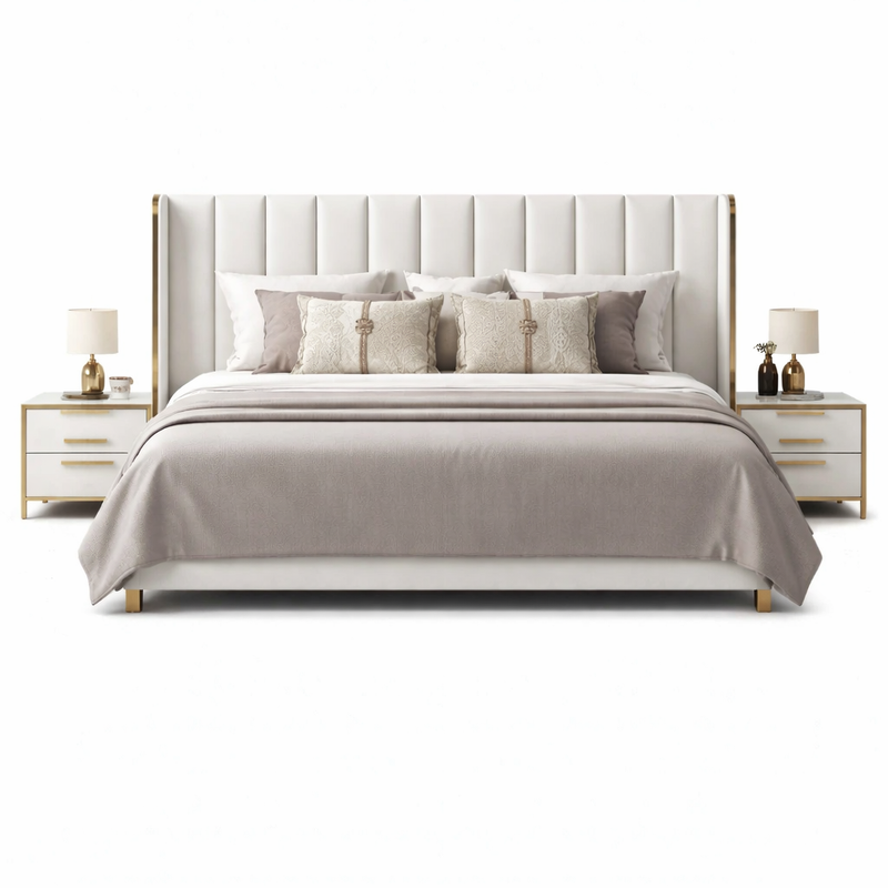 Swanky Modern And Luxury Upholstered Bed In Leatherette