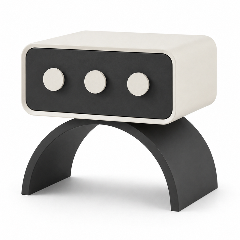 The Orbita Bedside Table — Modern Nightstand with Drawer Storage & Contemporary Arch Design