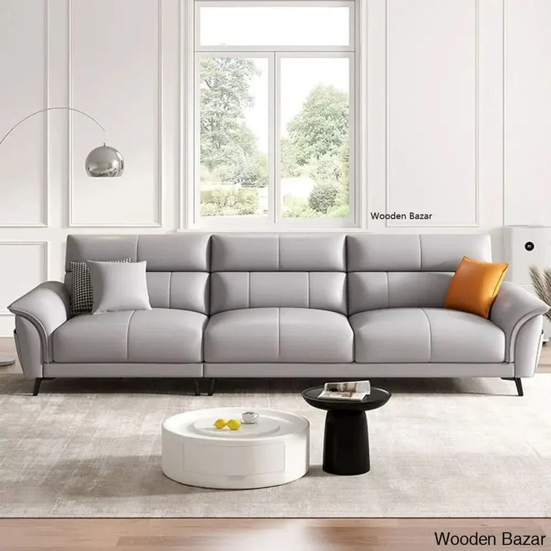 Dove Grey Technology Cloth and Sponge Sofa/Single Sofa with Flared Arm for Living Room - Wooden Empiro