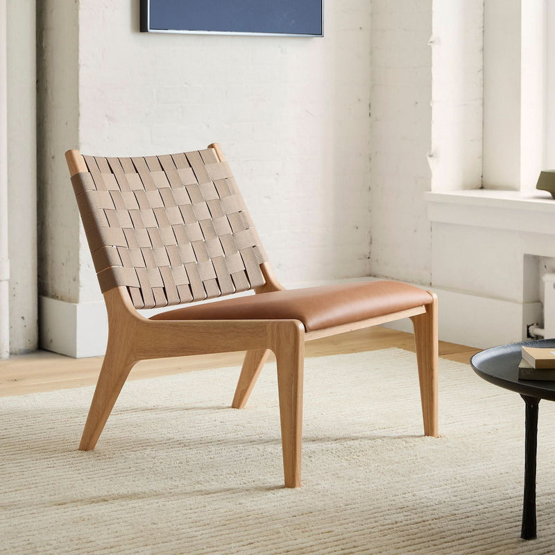 Qinnen Leather Slipper Chair - Wooden Empiro