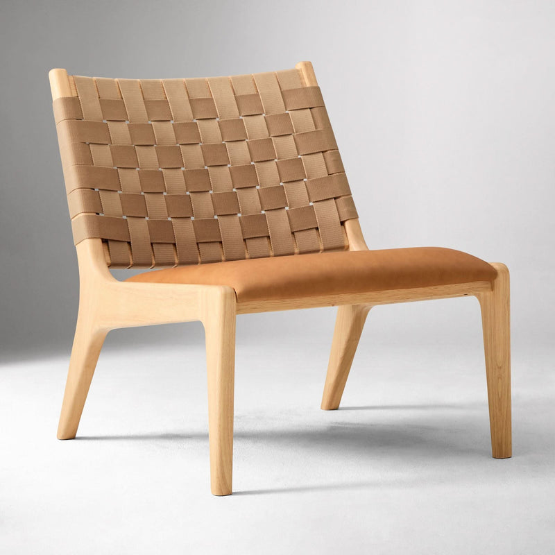 Qinnen Leather Slipper Chair - Wooden Empiro