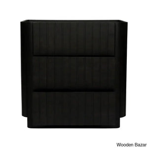Dunley Beautifully Crafted 3-Drawer Chest Modern Storage Solution With Timeless Design Black