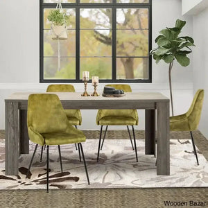 Dunstan Stylish 4 Seater Dining Table Set - Wooden Empiro Gray Oak