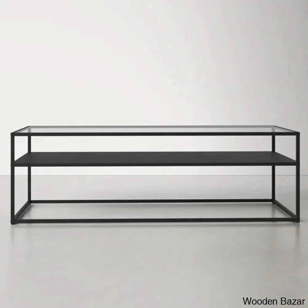 Durany Glass Top Coffee And Center Table 17’’ H X 54’’ W 24’’ D