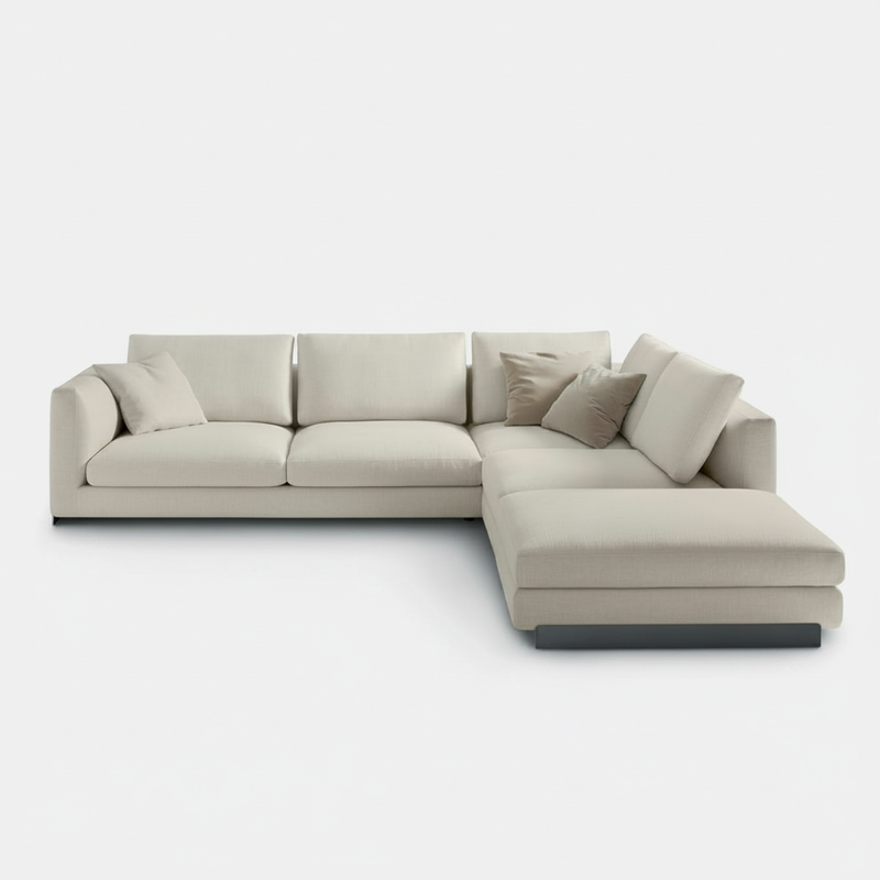 Blanc Haven — Cream L-Shape Sectional, made to order by Wooden Empiro