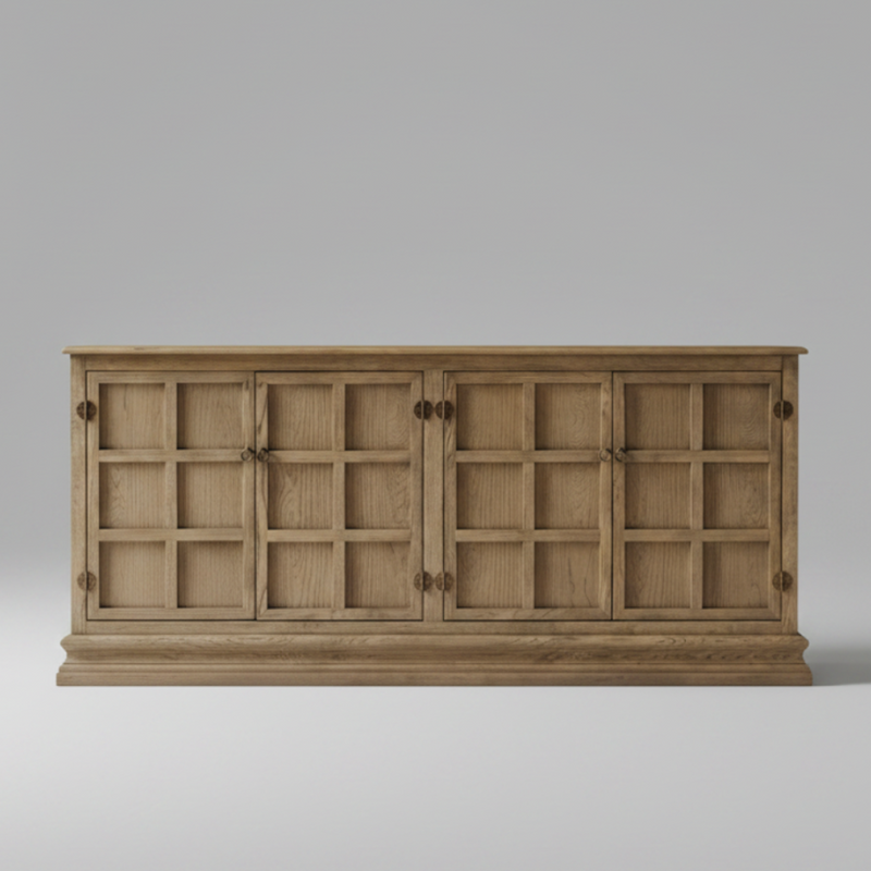 Lattice Oak Console
