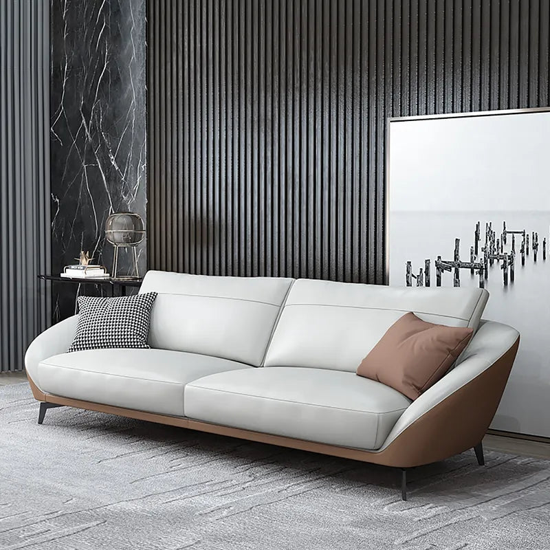 Versace Luxury Leath-Aire Upholstered Sofa in White for a Stylish Look