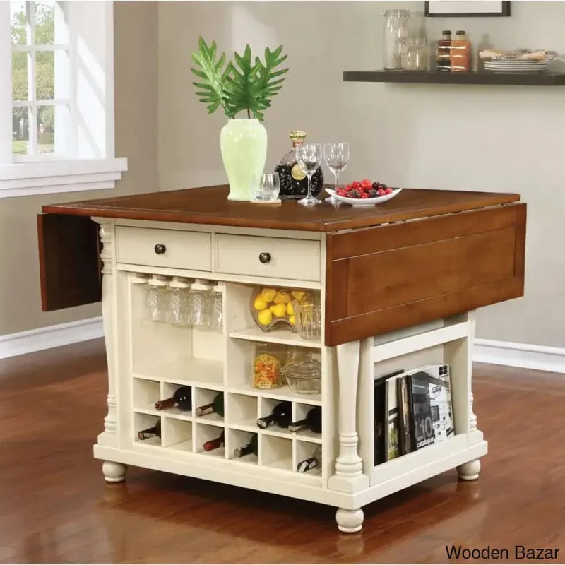 Edlin Wood Kitchen Island Kitchen trolley cart cabinet kitchen island with storage