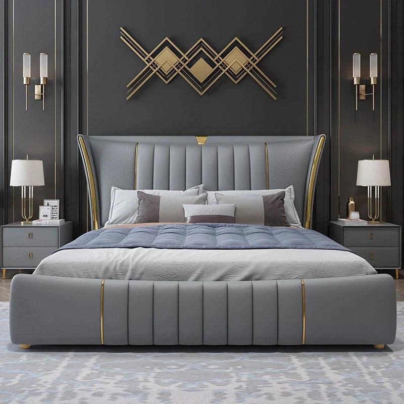 Serenzo Luxury Upholstered Bed In Leatherette