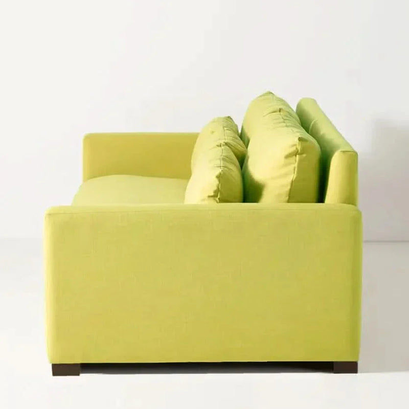 Elegant Three Seater Comfortable Sofa in Lime Color - Wooden Empiro
