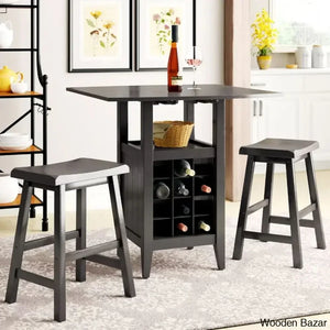 Elexar New 2 Seater Extendable Solid Wood Dining Set - Wooden Empiro Espresso