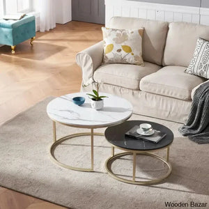 Enicd Nesting Coffee And Center Table White/Black / Black