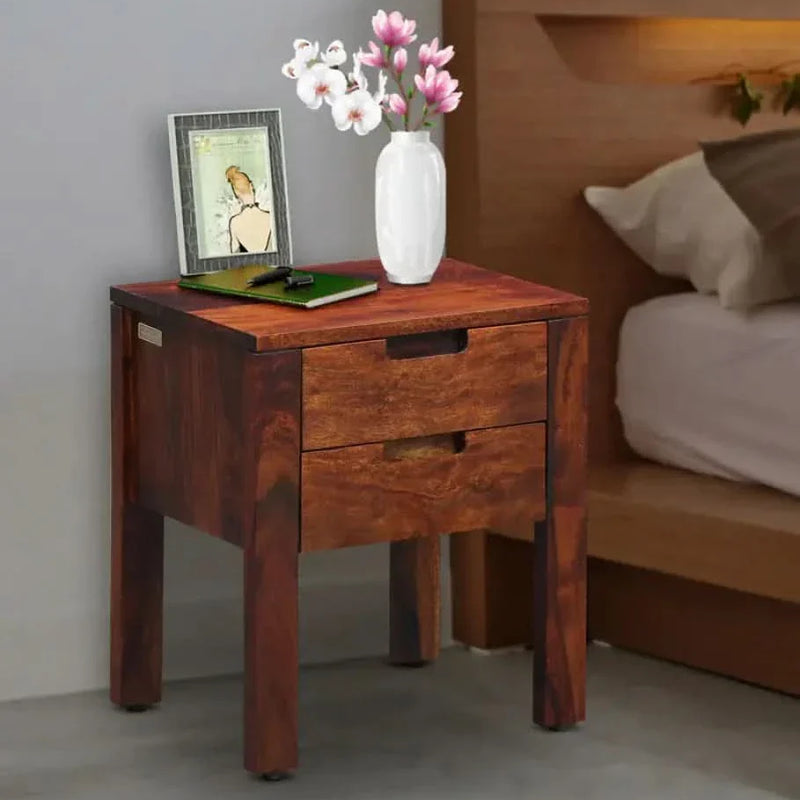Enkel Solid Wood Night Stand In Honey Oak Finish