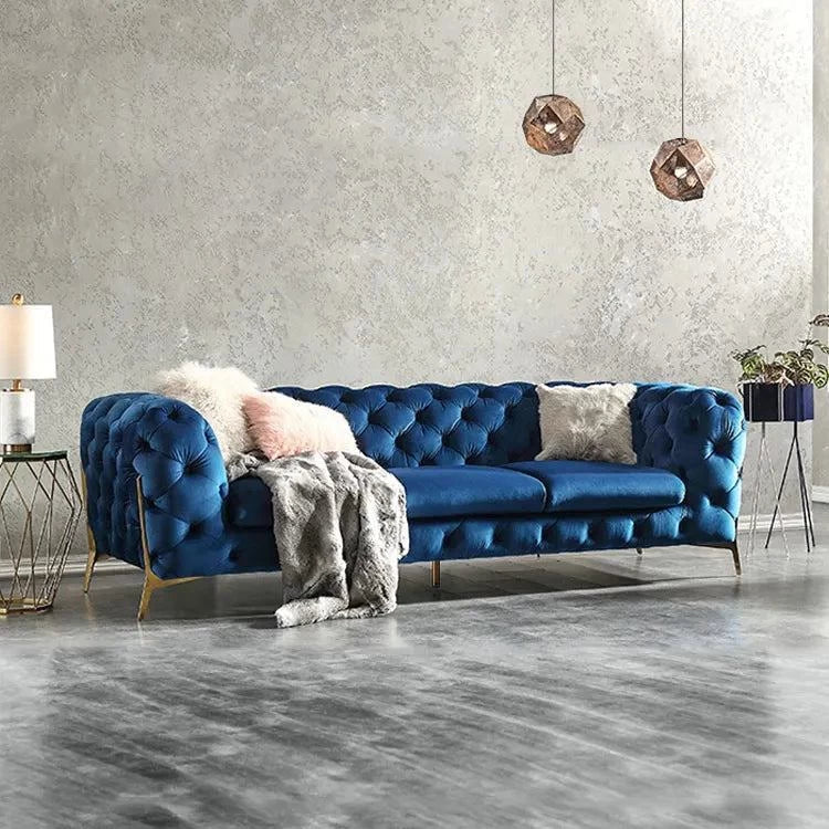 Beyonce Contemporary Button Tufted Leathaire 3-Seater Chesterfield Sofa