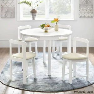 Fleetwood Modern 4 Seater Dining Table Set - Wooden Empiro White