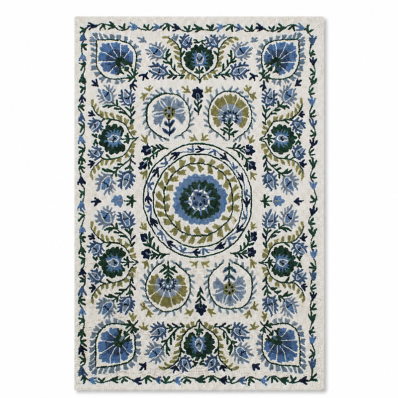 The Riviera Rug — Luxury Vintage Botanical Area Rug